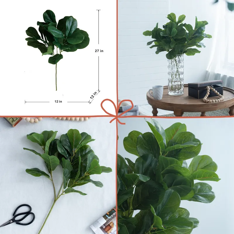 French Country Home Decor Collection (Includes An Artificial Plant, Vase, Trays, Stool And Side Tabl