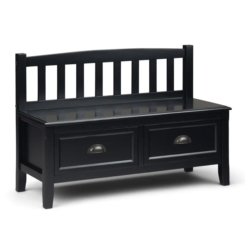 Burlington - Entryway Storage Bench with Drawers - Black