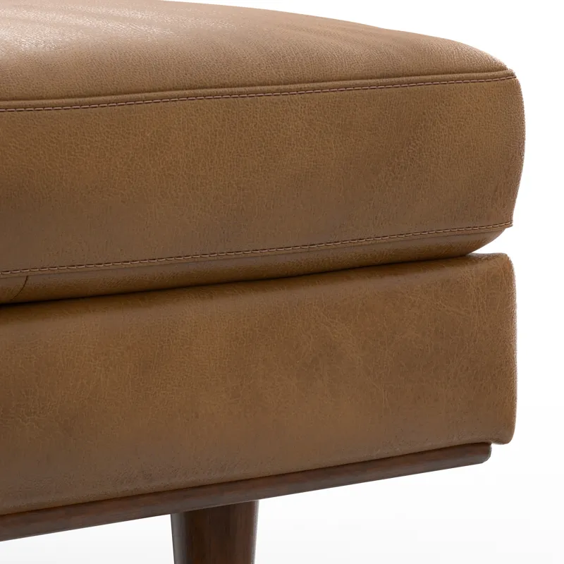 Morrison - Large Rectangular Ottoman - Caramel Brown