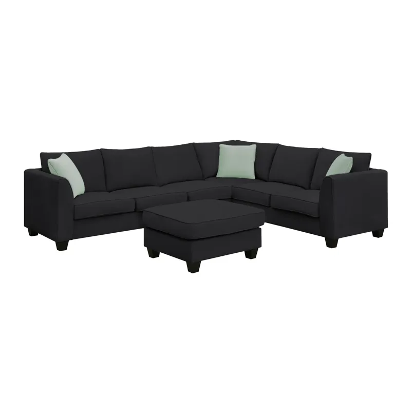 Sectional Sofa Couches Living Room Sets, 7 Seats Modular Sectional Sofa With Ottoman, L Shape Fabric