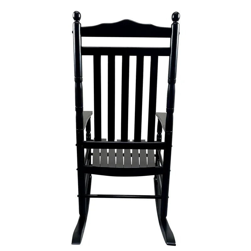 Balcony Porch Adult Rocking Wood Chair - Black