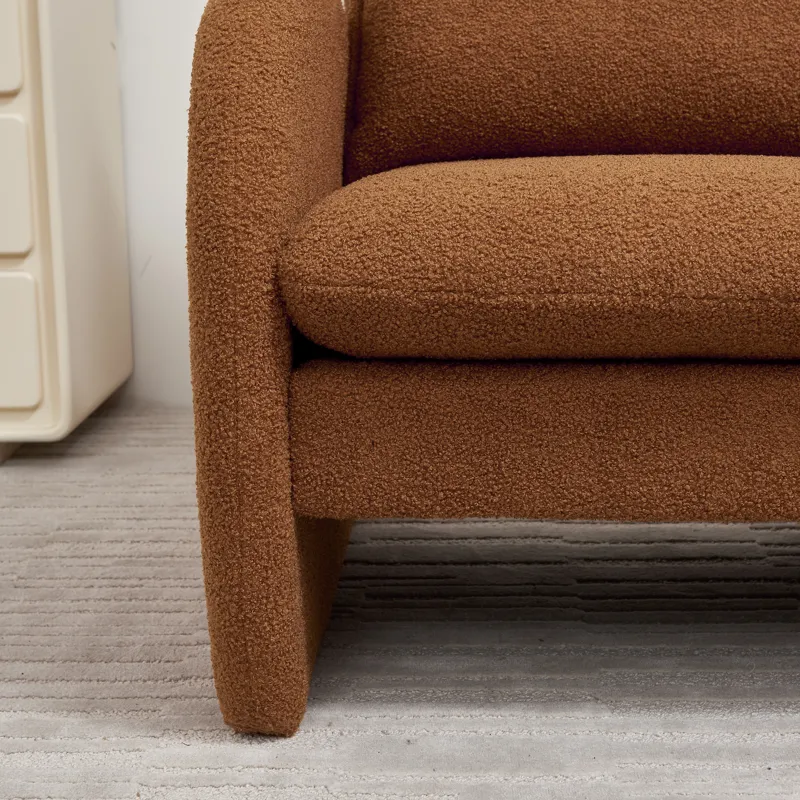 Modern Sherpa Upholstered Accent Chair, Comfortable Living Room Armchair, Lounge Chair For Bedroom, 
