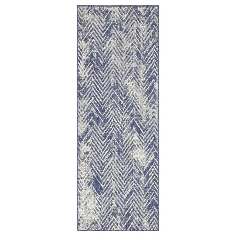 Sunshine - 2\'7\" X 7\'3\" Indoor / Outdoor, Area Rug Polypropylene - Blue