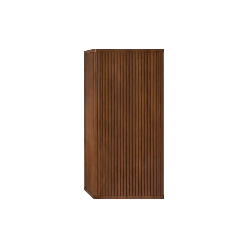 Striped Walnut Bathroom Floating Side Cabinet, Wall-Mounted Storage Cabinet For Small Spaces - Walnu