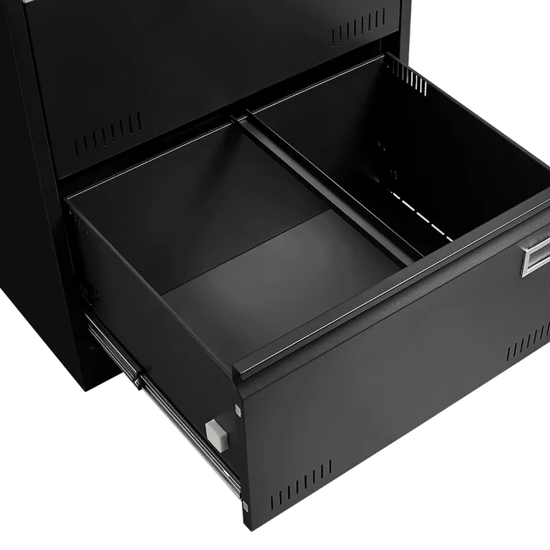 Filing Cabinet Lateral File Cabinet 3 Drawer, Blcak Locking Metal File Cabinets Three Drawer, Office