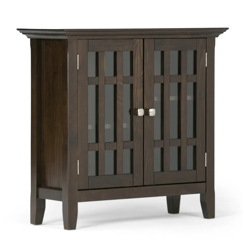 Bedford - Low Storage Media Cabinet - Dark Tobacco Brown