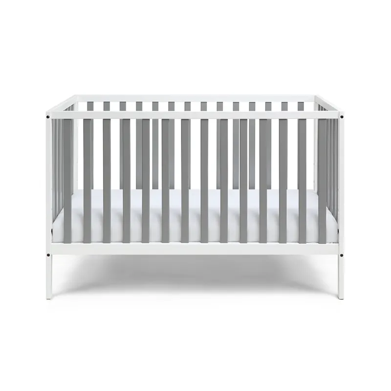 Deux - Remi 3-in-1 Convertible Island Crib - White/Gray