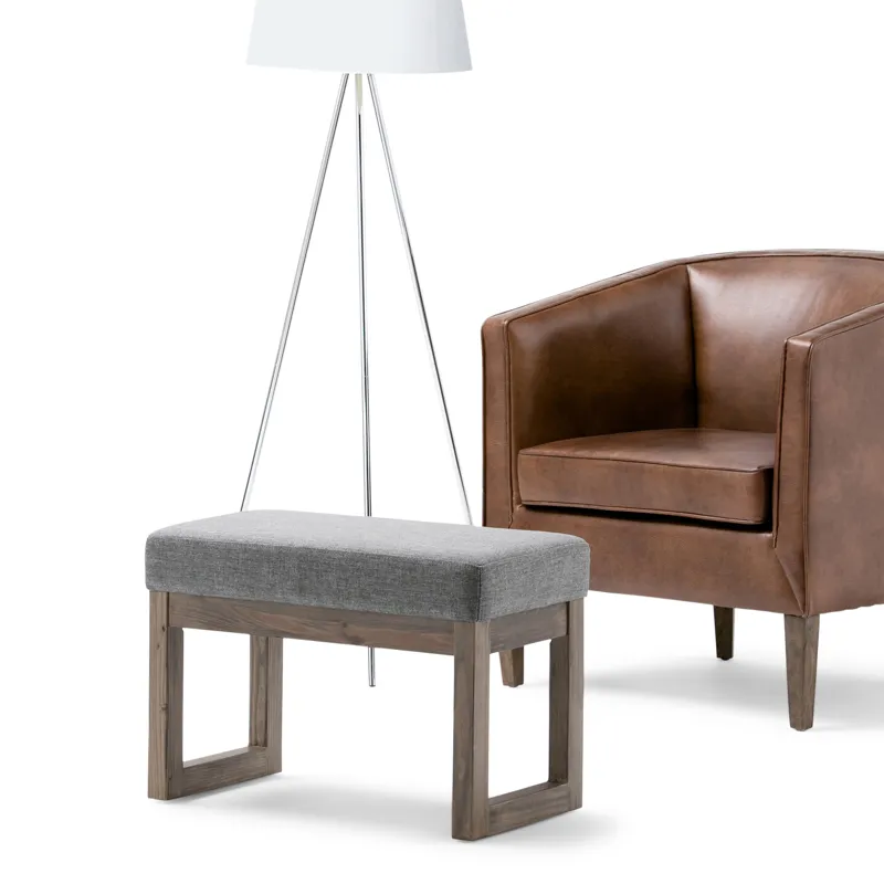 Milltown - Footstool Small Ottoman Bench - Grey