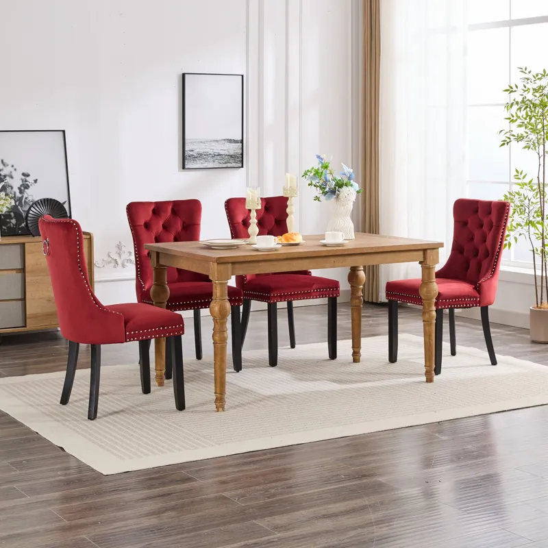 Classic Velvet Dining Chairs, High-End Tufted Solid Wood Contemporary Velvet Upholstered Dining Chai