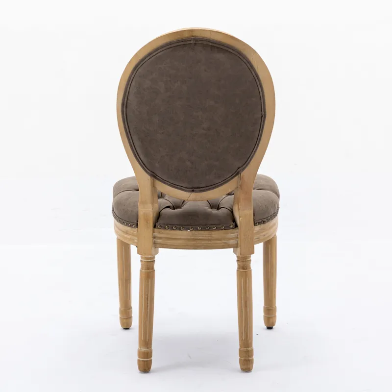 French Style Solid Wood Frame Antique Painting, Hand-Pulled Buckle Decoration PU Artificial Leather 