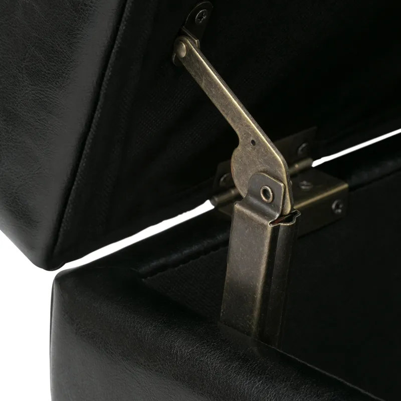 Oregon - Storage Ottoman Bench with Tray - Midnight Black