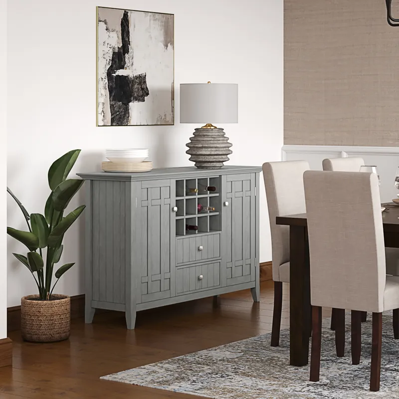 Bedford - Sideboard Buffet and Wine Rack - Fog Grey