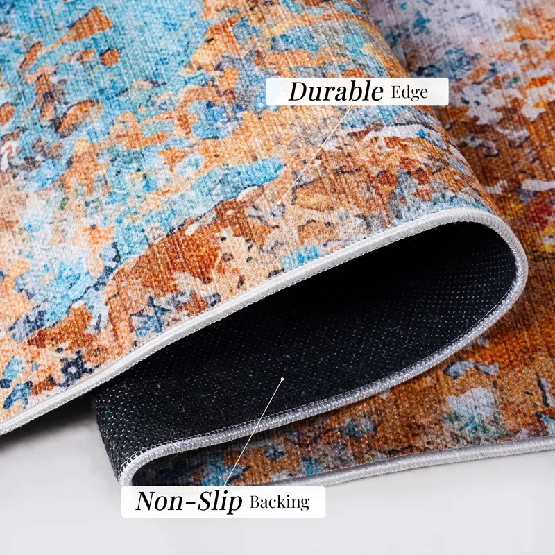 2\' x 3\' Machine Washable Area Rugs, Low-Pile, Non-Slip, Non-Shedding, Foldable, Kid & Pet Friendly