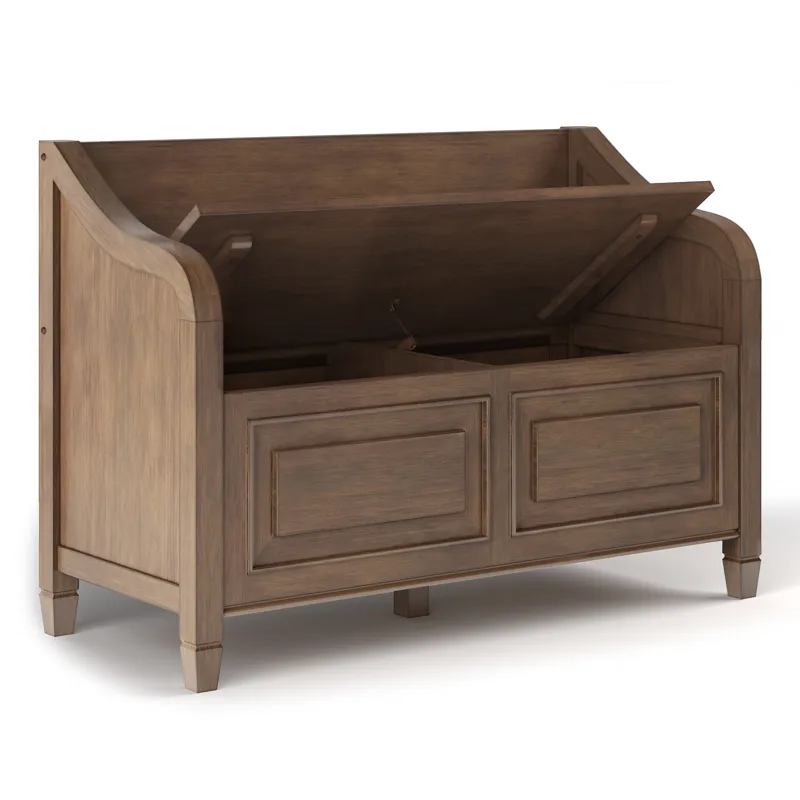 Connaught - Entryway Storage Bench - Rustic Natural Aged Brown