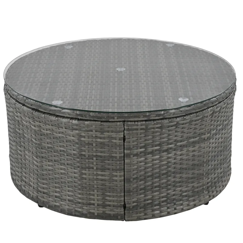 Outdoor Patio Furniture Luxury Circular Sofa Set Rattan Wicker Sectional Sofa Lounge Set With Temper