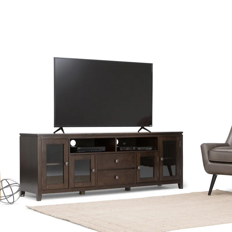 Cosmopolitan - 72\" Wide TV Media Stand - Mahogany Brown