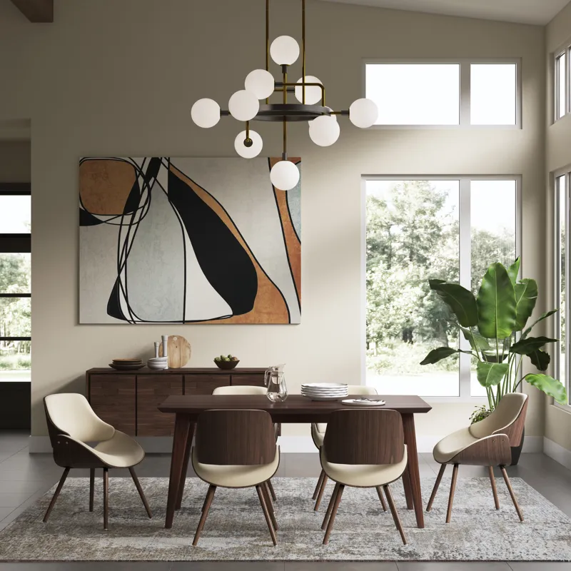 Malden - Bentwood Dining Chair with Wood Back - Natural / Dark Bown