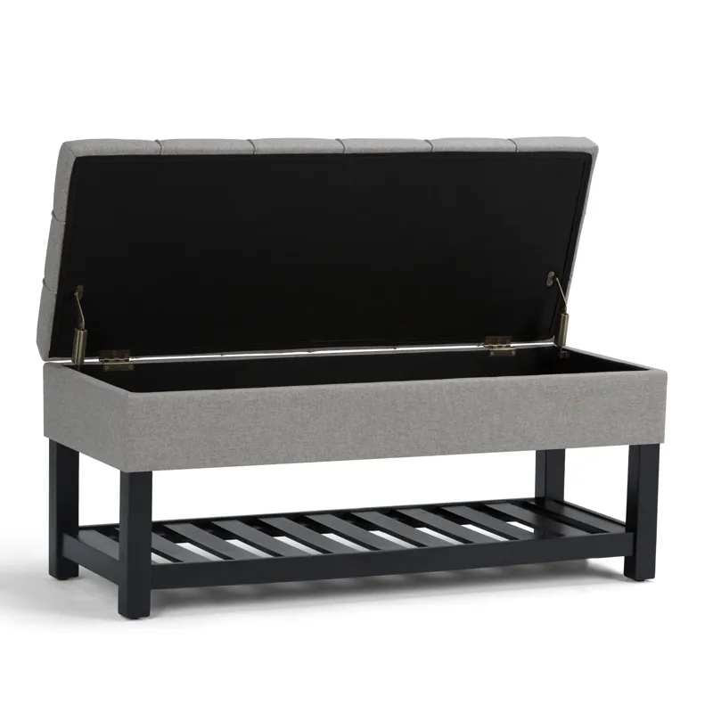 Saxon - Storage Ottoman Bench - Dove Grey