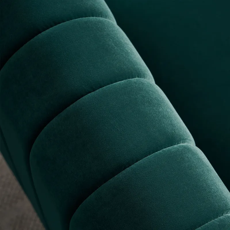 Contemporary Velvet Sofa Couch For Living Room - Green