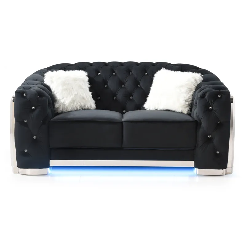 Sapphire - G0593A-L Loveseat - Black