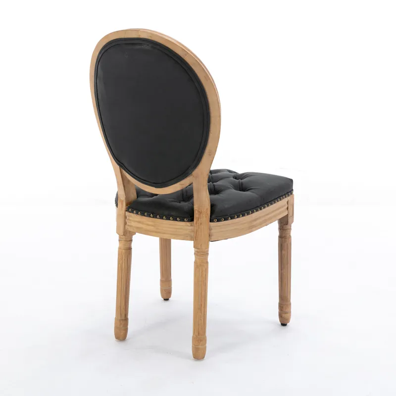 French Style Solid Wood Frame Antique Painting, Hand-Pulled Buckle Decoration PU Artificial Leather 