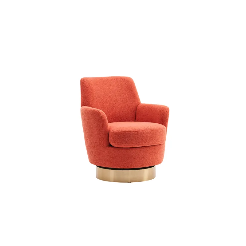 Teddy Swivel Barrel Chair, Swivel Accent Chairs Armchair For Living Room, Reading Chairs For Bedroom