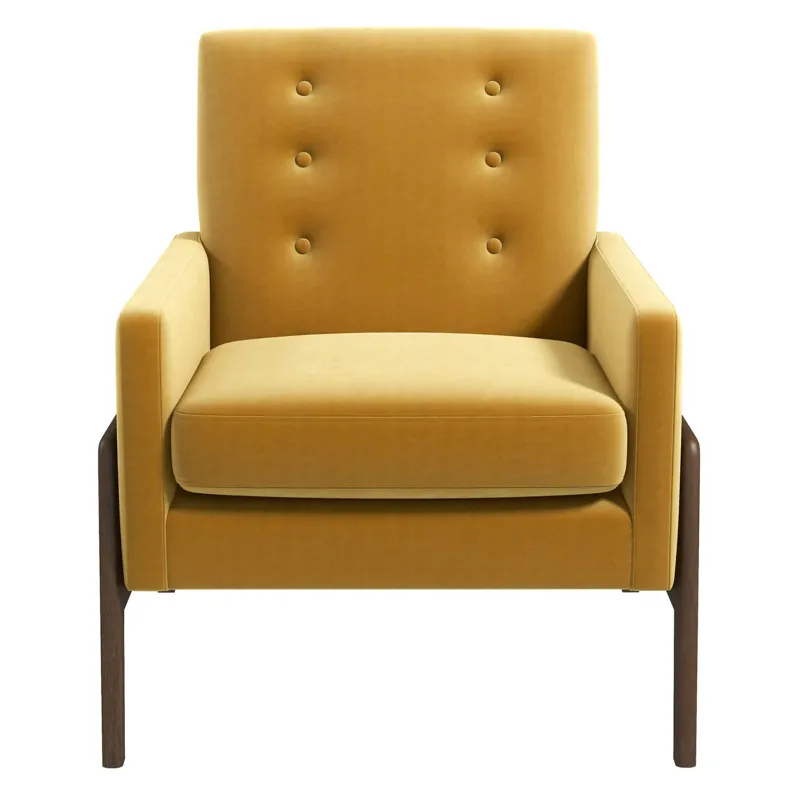 Cole - Solid Wood Lounge Chair - Yellow