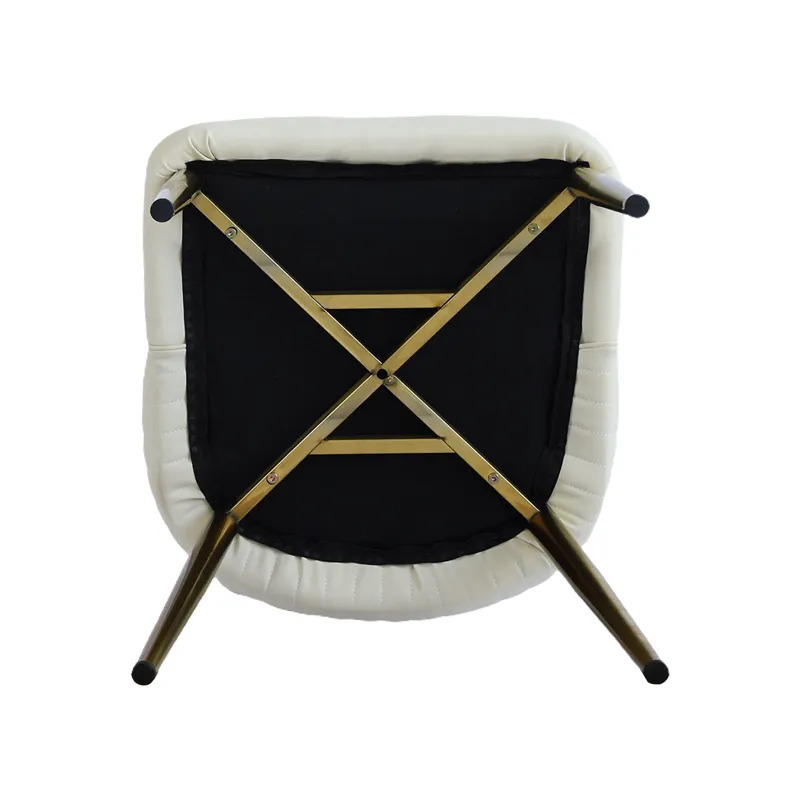 Modern PU Sponge-Filled Dining Chair, Solid Wood Metal Legs, Suitable For Restaurants, Living Rooms 