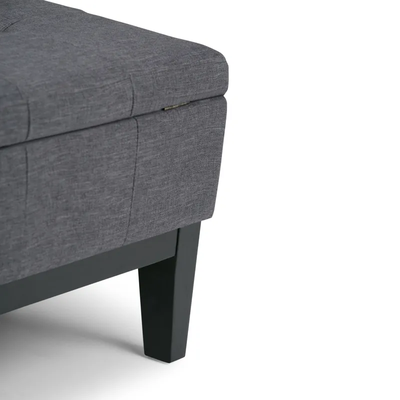 Dover - Square Coffee Table Storage Ottoman - Slate Grey