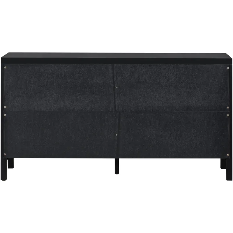 Large Storage Space Sideboard With Artificial Rattan Door And Metal Handles For Living Room And Entr