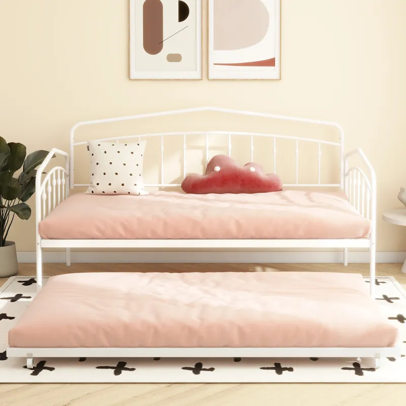Fox - Twin Daybed With Twin Trundle - White