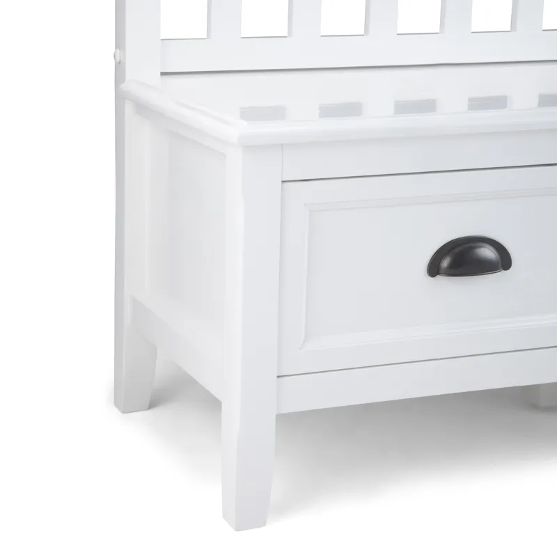 Burlington - Entryway Storage Bench with Drawers - White
