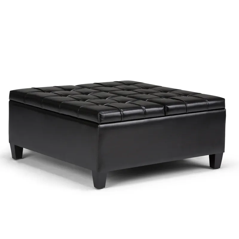 Harrison - Coffee Table Storage Ottoman - Midnight Black