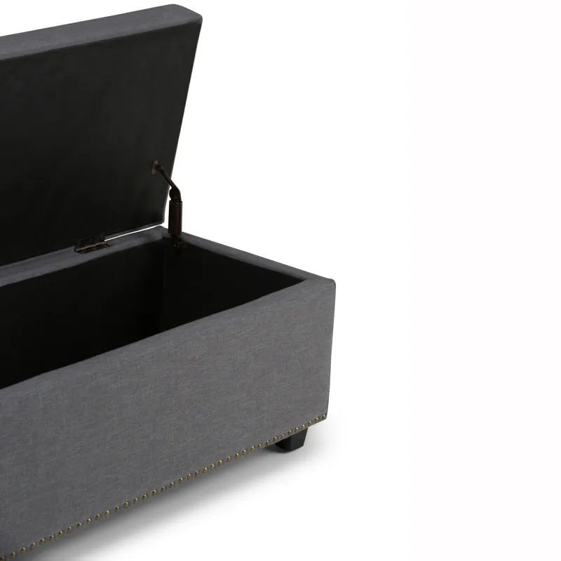 Hamilton - Storage Ottoman - Slate Grey