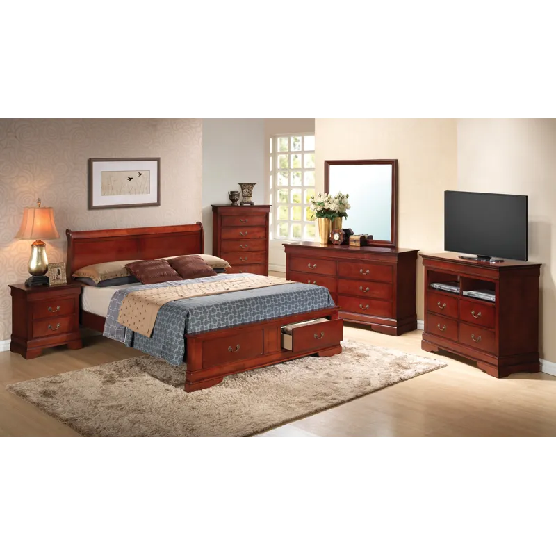 Louis Phillipe - G3100D-KSB2 King Storage Bed - Cherry