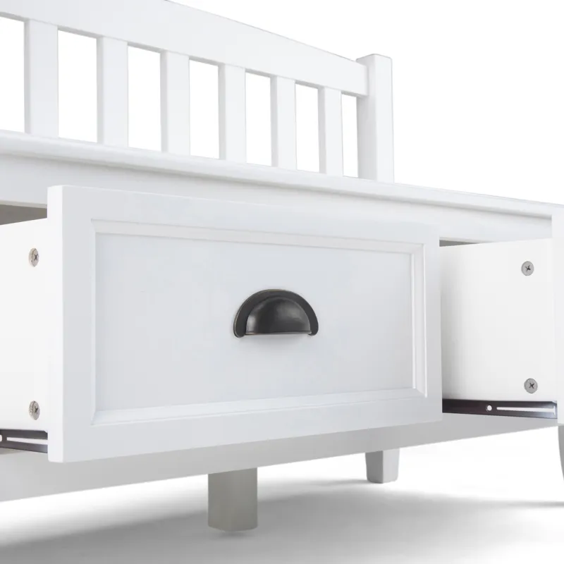 Burlington - Entryway Storage Bench with Drawers - White