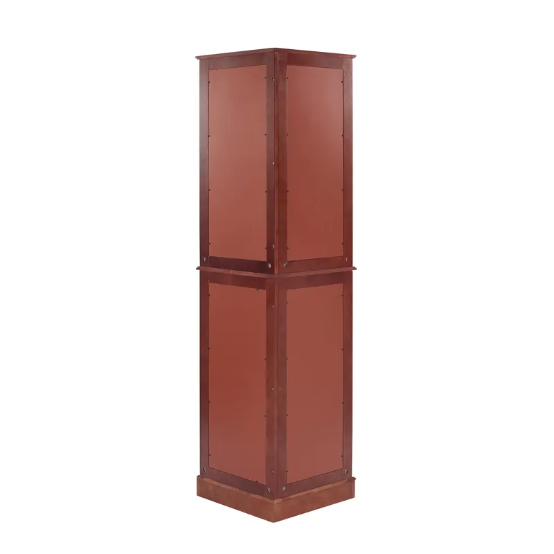 Corner Curio Dispaly Cabinet With Lights, Adjustable Tempered Glass Shelves, Mirrored Back (E26 Ligh