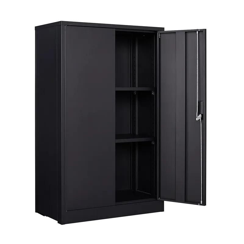 Metal Storage Cabinet With Locking Doors And Adjustable Shelf, Folding Filing Storage Cabinet, Foldi