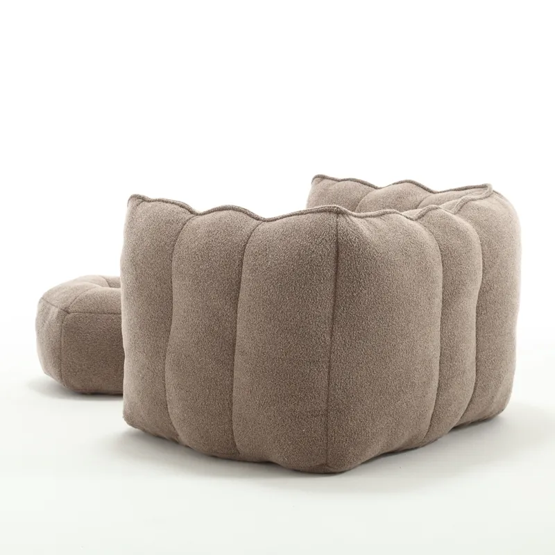 Soft Bean Bag Chair With High Resilient Foam (Chips) - Coffee
