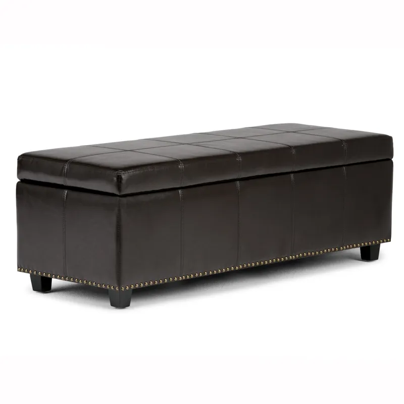 Kingsley - Large Storage Ottoman - Coffee Brown