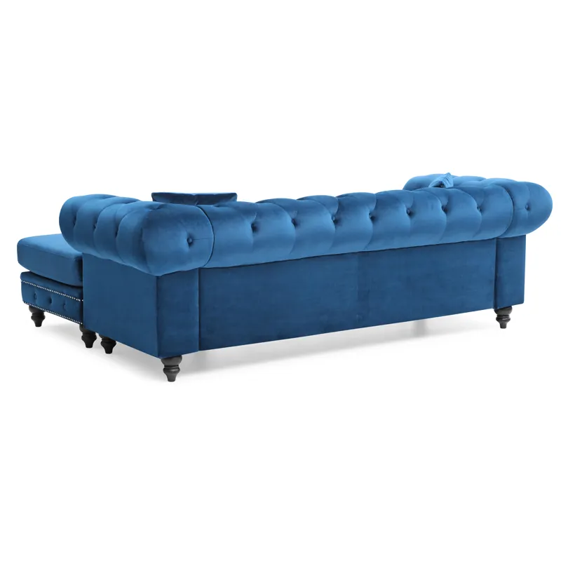 Nola - G0351B-SC Sofa Chaise (3 Boxes) - Navy Blue