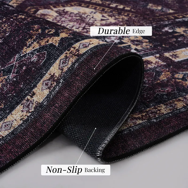 5\' x 8\' Area Rug, Washable Rug, Low-Pile, Non-Slip, Non-Shedding, Foldable, Kid & Pet Friendly Are