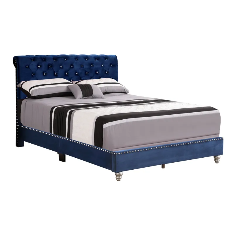 Maxx - G1943-FB-UP Tufted Upholstered Bed - Navy Blue