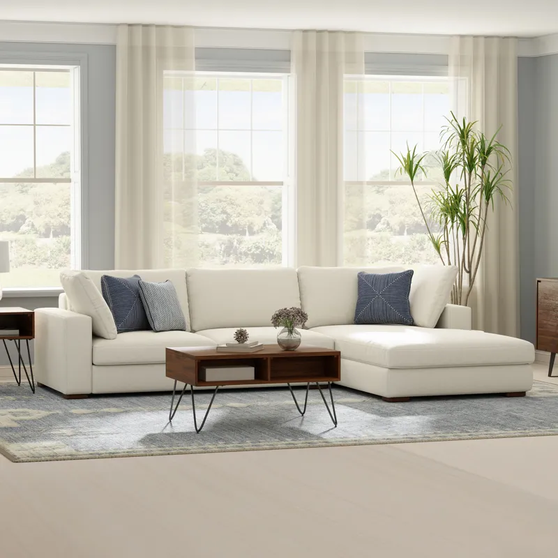 Charlie - Deep Seater Right Sectional Sofa - Cream