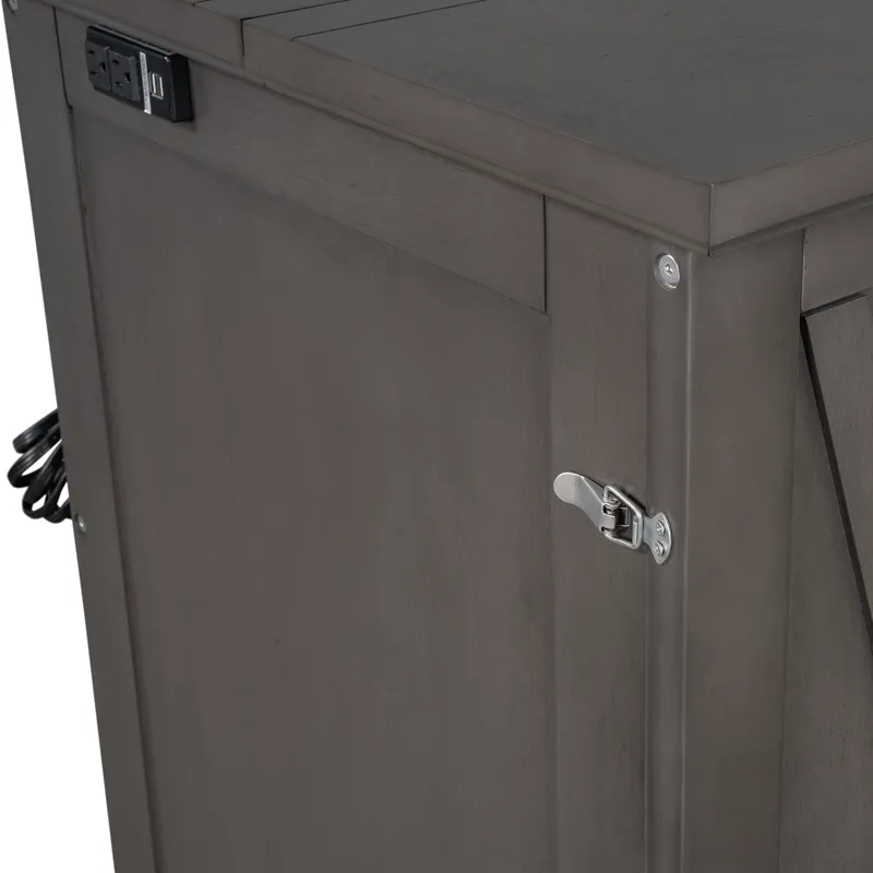 Full Solid Pine Murphy Bed Chest Cube Cabinet Bed With Charging Station And Large Storage Drawer For