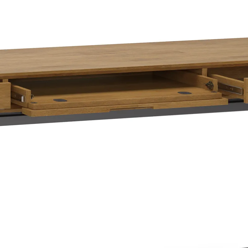 Banting - Mid Century Wide Desk - Medium Saddle Brown