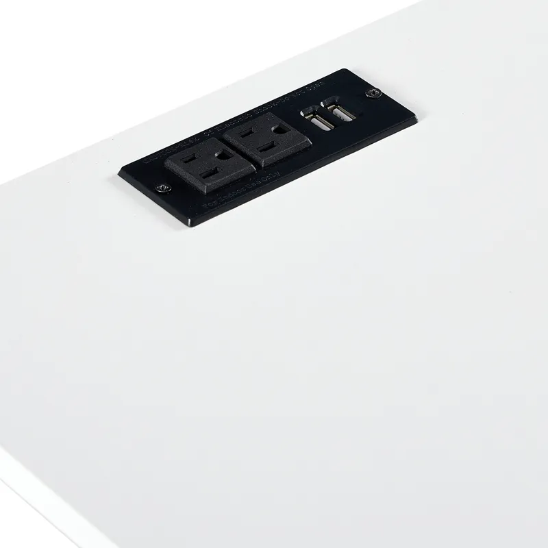 15.75\" Rattan End Table With Power Outlet & USB Ports, Modern Nightstand With Drawer And Solid Wood