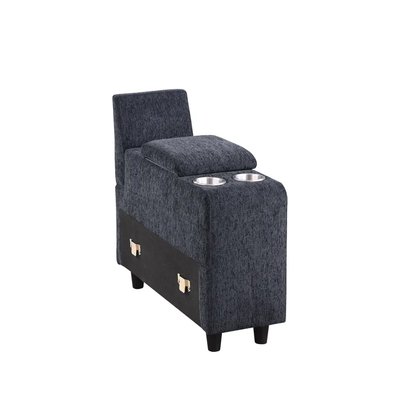 Gina - Sectional Sofa With Ottoman - Black