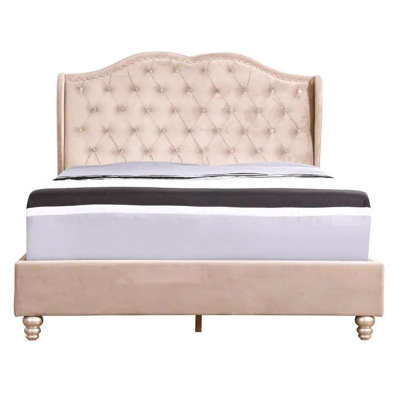 Joy - G1935-QB-UP Queen Upholstered Bed - Beige