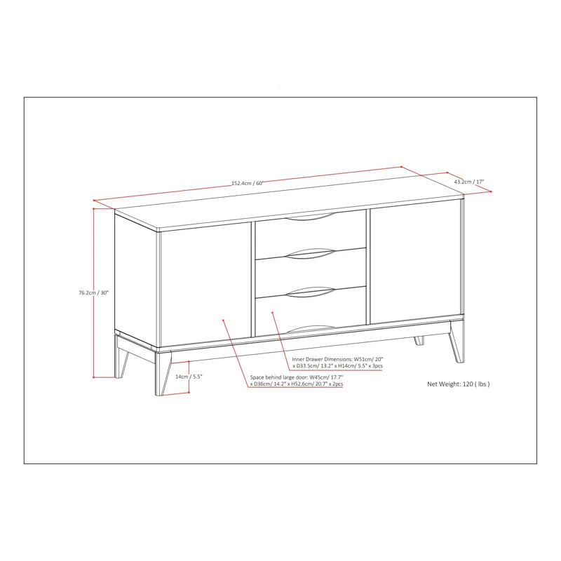 Harper - Sideboard Buffet - Walnut Brown